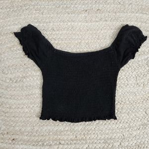 Pacsun black off the shoulder crop top